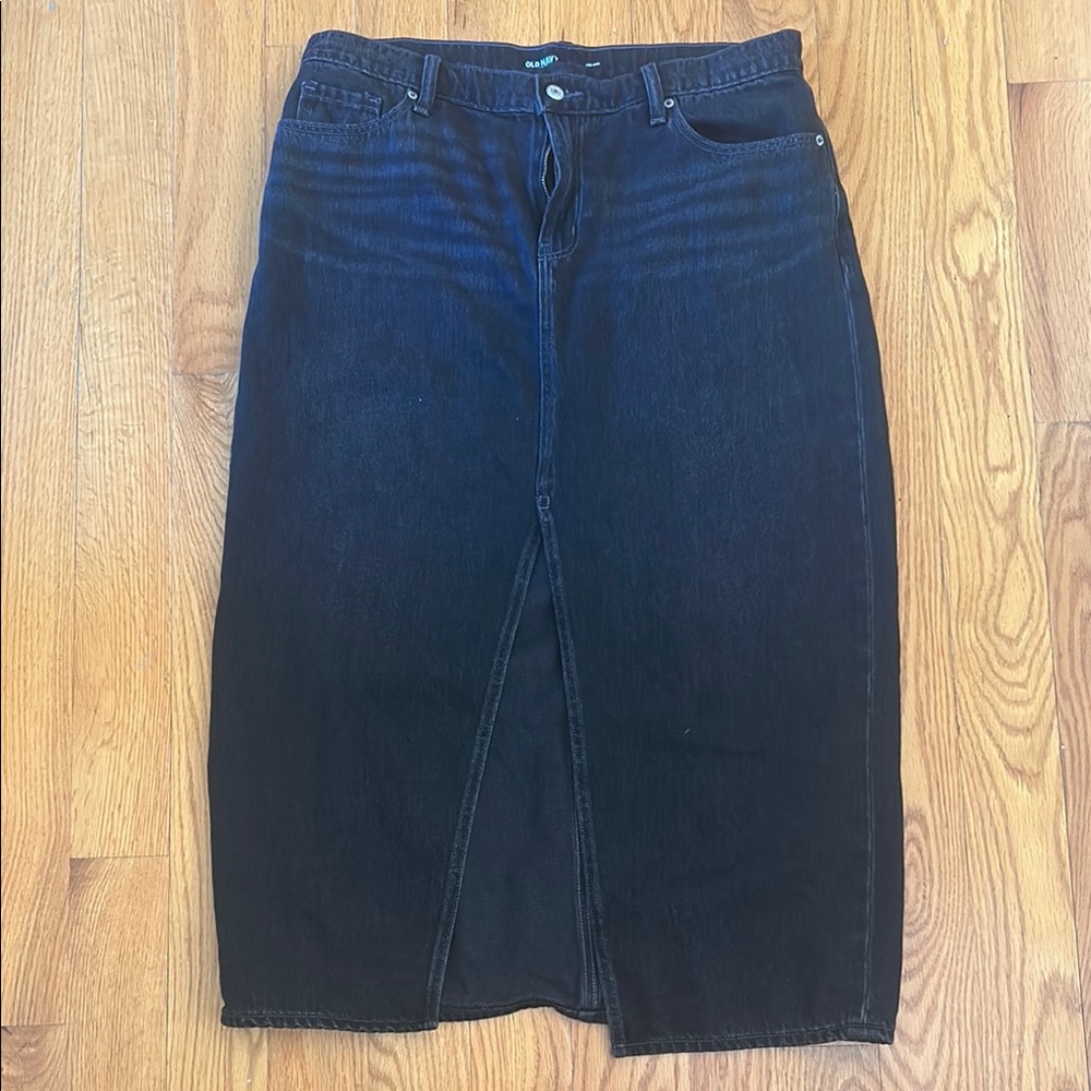 Black Denim Skirt